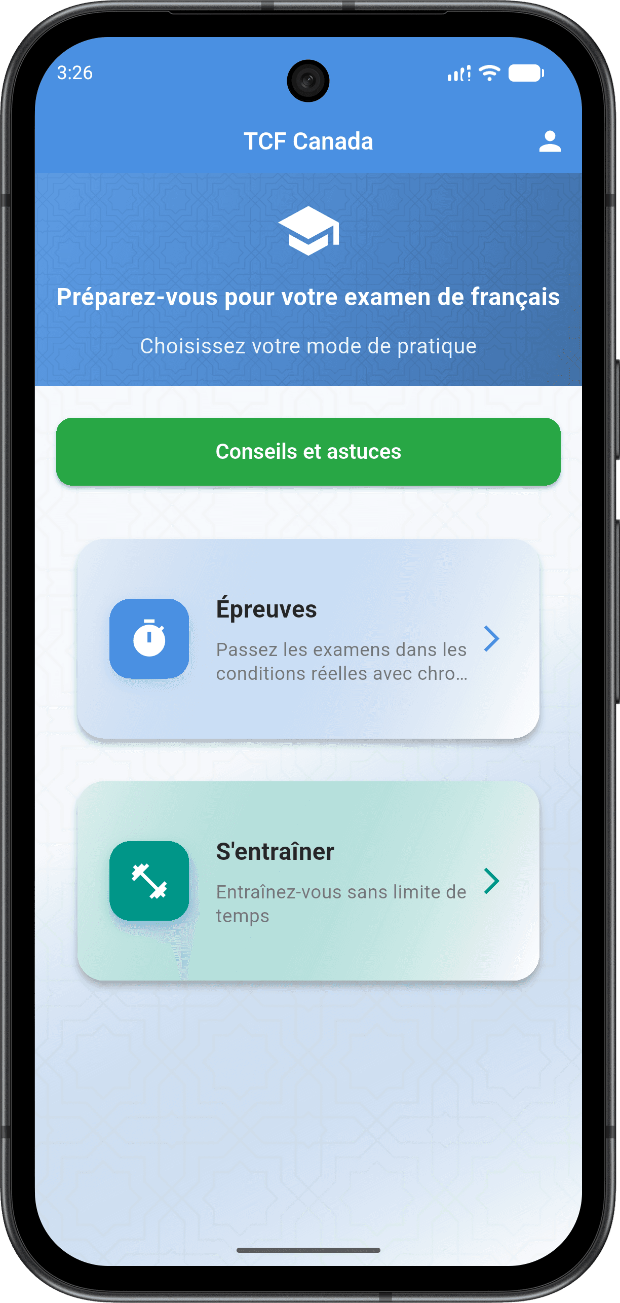 TCF Canada app screenshot